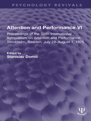 cover image of Attention and Performance VI